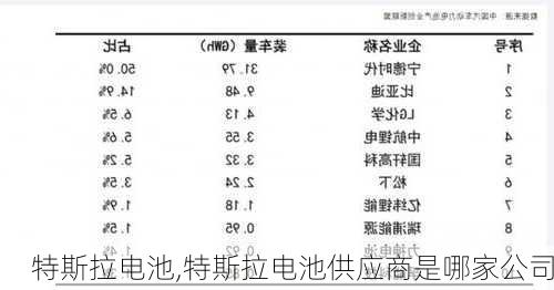 特斯拉电池,特斯拉电池供应商是哪家公司