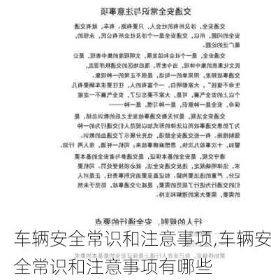 车辆安全常识和注意事项,车辆安全常识和注意事项有哪些