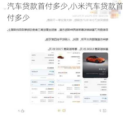 汽车贷款首付多少,小米汽车贷款首付多少