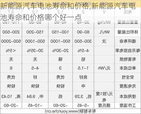 新能源汽车电池寿命和价格,新能源汽车电池寿命和价格哪个好一点