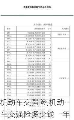 机动车交强险,机动车交强险多少钱一年