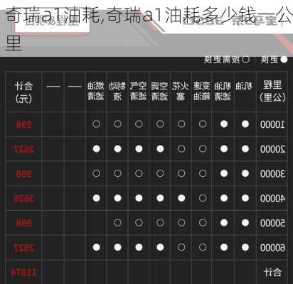 奇瑞a1油耗,奇瑞a1油耗多少钱一公里