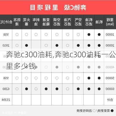 奔驰c300油耗,奔驰c300油耗一公里多少钱