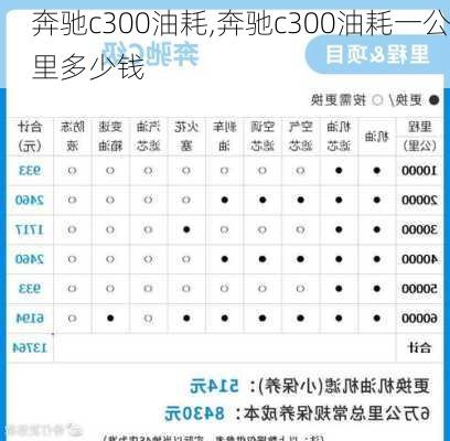 奔驰c300油耗,奔驰c300油耗一公里多少钱