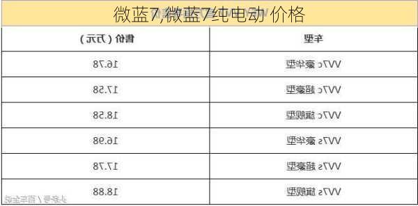 微蓝7,微蓝7纯电动 价格