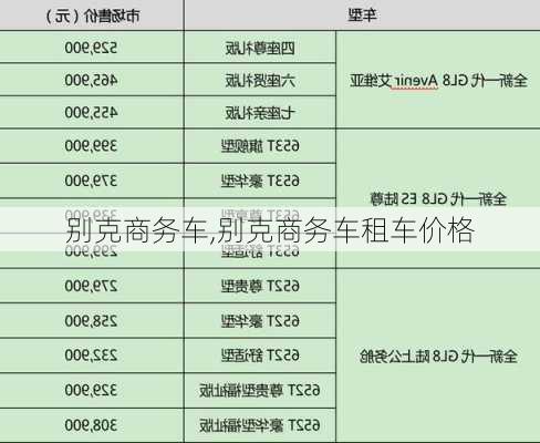 别克商务车,别克商务车租车价格