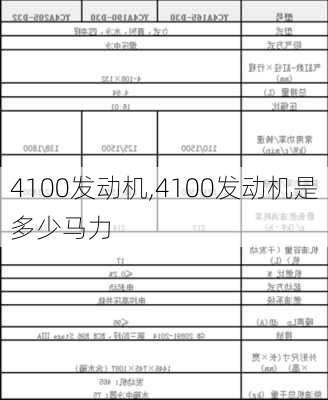 4100发动机,4100发动机是多少马力