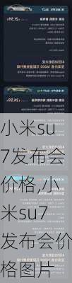 小米su7发布会价格,小米su7发布会价格图片