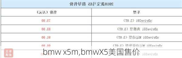 bmw x5m,bmwX5美国售价