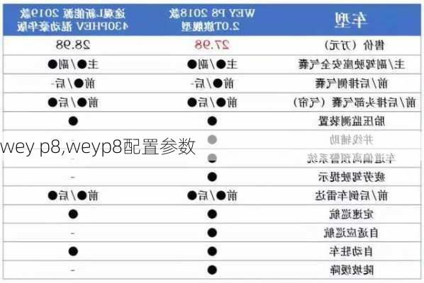 wey p8,weyp8配置参数