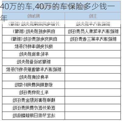 40万的车,40万的车保险多少钱一年