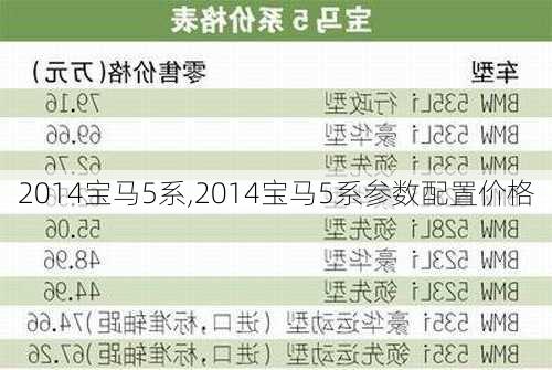 2014宝马5系,2014宝马5系参数配置价格