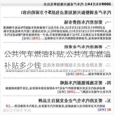 公共汽车燃油补贴,公共汽车燃油补贴多少钱