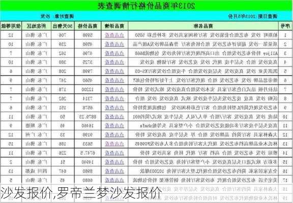 沙发报价,罗帝兰梦沙发报价