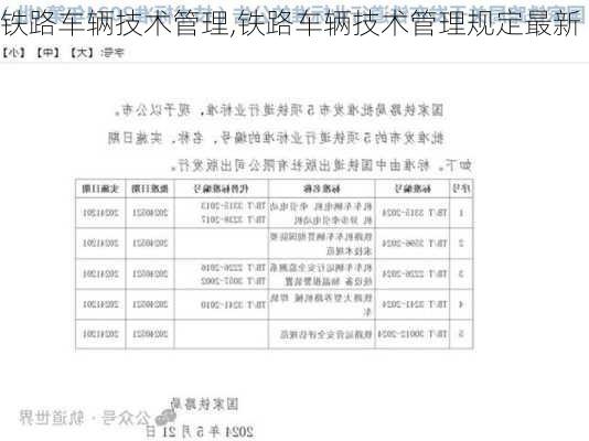 铁路车辆技术管理,铁路车辆技术管理规定最新