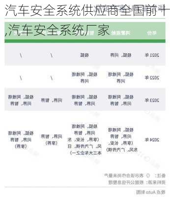 汽车安全系统供应商全国前十,汽车安全系统厂家