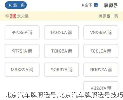 北京汽车牌照选号,北京汽车牌照选号技巧