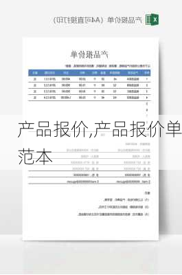 产品报价,产品报价单范本