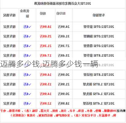 迈腾多少钱,迈腾多少钱一辆