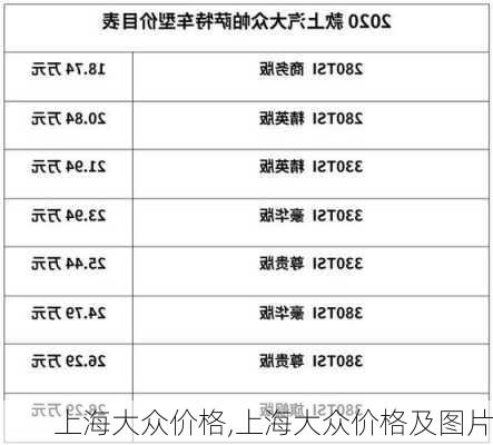 上海大众价格,上海大众价格及图片