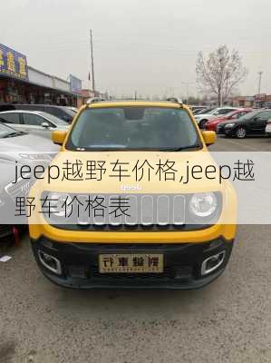 jeep越野车价格,jeep越野车价格表