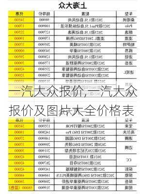 一汽大众报价,一汽大众报价及图片大全价格表