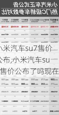 小米汽车su7售价公布,小米汽车su7售价公布了吗现在