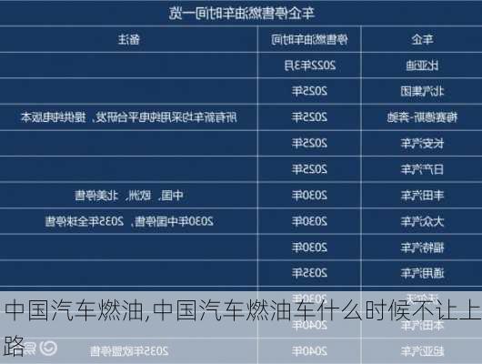 中国汽车燃油,中国汽车燃油车什么时候不让上路