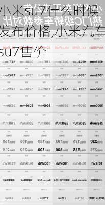 小米su7什么时候发布价格,小米汽车su7售价