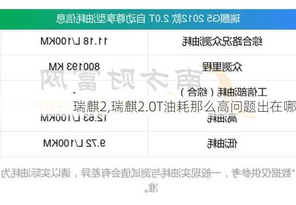 瑞麒2,瑞麒2.0T油耗那么高问题出在哪
