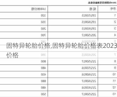 固特异轮胎价格,固特异轮胎价格表2023价格