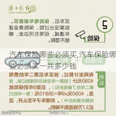 汽车保险哪些必须买,汽车保险哪些必须买一共多少钱