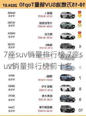 7座suv销量排行榜,7座suv销量排行榜前十名