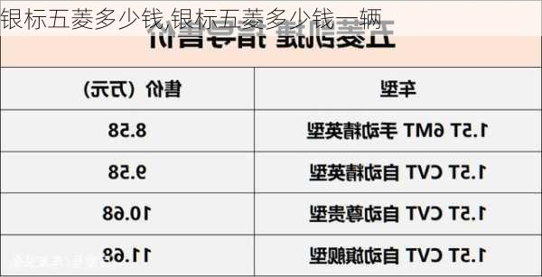 银标五菱多少钱,银标五菱多少钱一辆