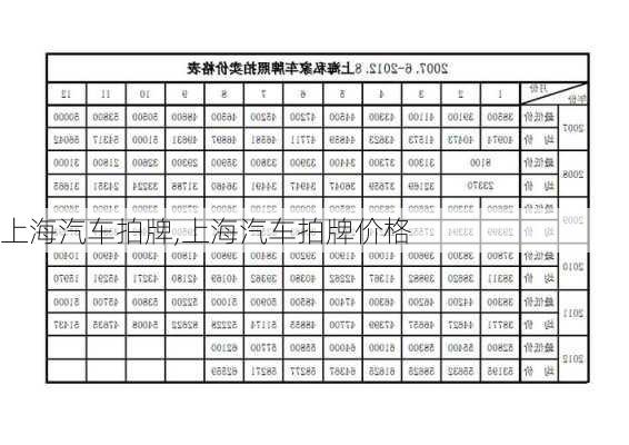 上海汽车拍牌,上海汽车拍牌价格