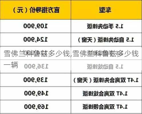 雪佛兰科鲁兹多少钱,雪佛兰科鲁兹多少钱一辆