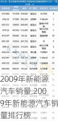 2009年新能源汽车销量,2009年新能源汽车销量排行榜