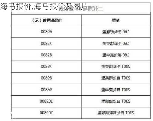 海马报价,海马报价及图片