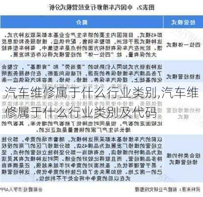 汽车维修属于什么行业类别,汽车维修属于什么行业类别及代码